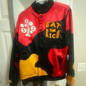 Exclusive eat the rich varsity jacket